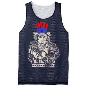 Uncle Sam I Want You 4th of July USA Mashup Mesh Reversible Basketball Jersey Tank