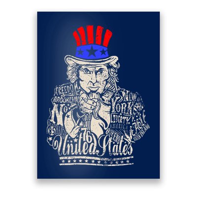 Uncle Sam I Want You 4th of July USA Mashup Poster