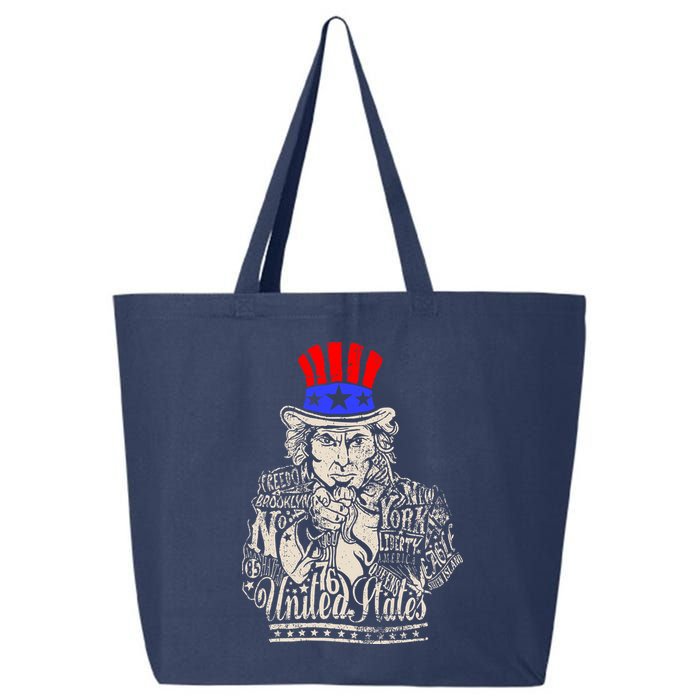 Uncle Sam I Want You 4th of July USA Mashup 25L Jumbo Tote