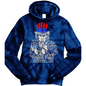 Uncle Sam I Want You 4th of July USA Mashup Tie Dye Hoodie