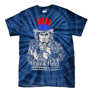 Uncle Sam I Want You 4th of July USA Mashup Tie-Dye T-Shirt