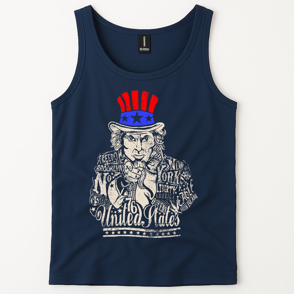 Uncle Sam I Want You 4th of July USA Mashup Tank Top