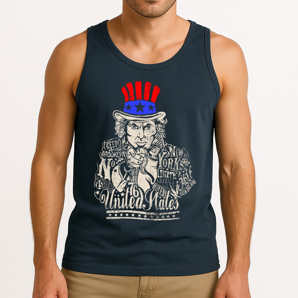 Uncle Sam I Want You 4th of July USA Mashup Tank Top