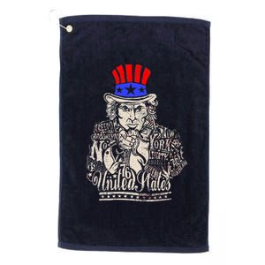 Uncle Sam I Want You 4th of July USA Mashup Platinum Collection Golf Towel