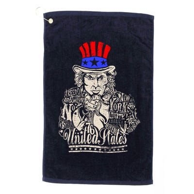Uncle Sam I Want You 4th of July USA Mashup Golf Towel