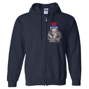 Uncle Sam I Want You 4th of July USA Mashup Full Zip Hoodie