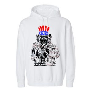 Uncle Sam I Want You 4th of July USA Mashup Garment-Dyed Fleece Hoodie