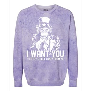 Uncle Sam I Want You To Save 6 Feet Away From Me Colorblast Crewneck Sweatshirt