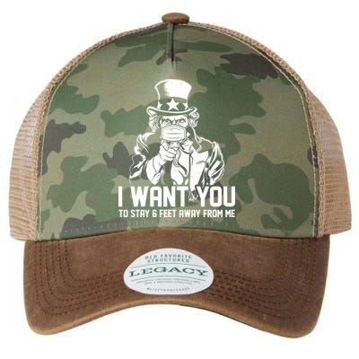 Uncle Sam I Want You To Save 6 Feet Away From Me Legacy Tie Dye Trucker Hat