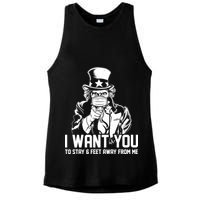 Uncle Sam I Want You To Save 6 Feet Away From Me Ladies PosiCharge Tri-Blend Wicking Tank