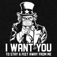 Uncle Sam I Want You To Save 6 Feet Away From Me Ladies PosiCharge Tri-Blend Wicking Tank
