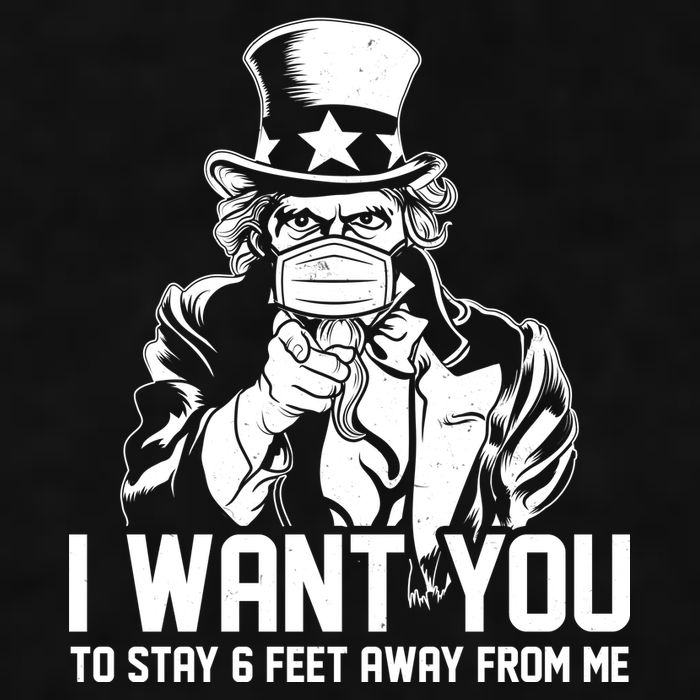 Uncle Sam I Want You To Save 6 Feet Away From Me Ladies PosiCharge Tri-Blend Wicking Tank