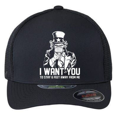 Uncle Sam I Want You To Save 6 Feet Away From Me Flexfit Unipanel Trucker Cap