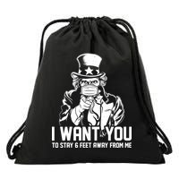 Uncle Sam I Want You To Save 6 Feet Away From Me Drawstring Bag