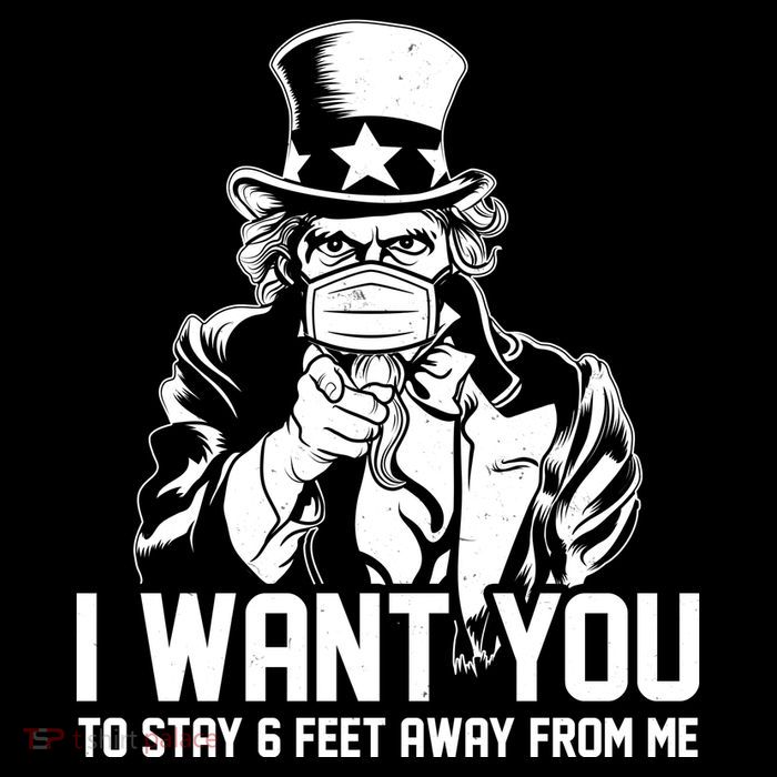 Uncle Sam I Want You To Save 6 Feet Away From Me Drawstring Bag