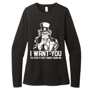 Uncle Sam I Want You To Save 6 Feet Away From Me Womens CVC Long Sleeve Shirt