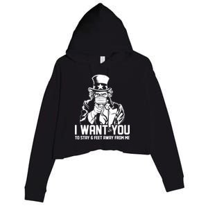 Uncle Sam I Want You To Save 6 Feet Away From Me Crop Fleece Hoodie