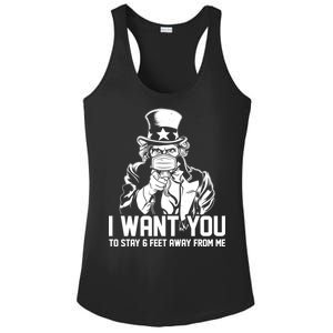 Uncle Sam I Want You To Save 6 Feet Away From Me Ladies PosiCharge Competitor Racerback Tank