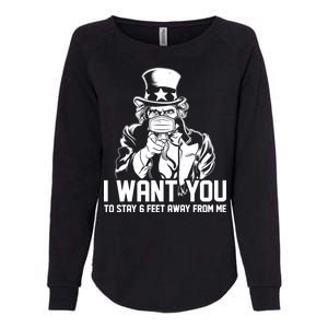 Uncle Sam I Want You To Save 6 Feet Away From Me Womens California Wash Sweatshirt