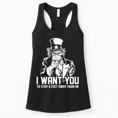Uncle Sam I Want You To Save 6 Feet Away From Me Womens Tank Top