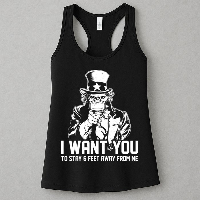 Uncle Sam I Want You To Save 6 Feet Away From Me Womens Tank Top