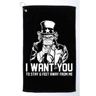 Uncle Sam I Want You To Save 6 Feet Away From Me Golf Towel