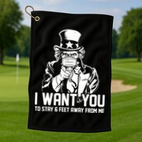 Uncle Sam I Want You To Save 6 Feet Away From Me Golf Towel