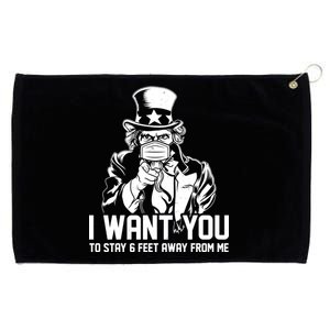 Uncle Sam I Want You To Save 6 Feet Away From Me Grommeted Golf Towel