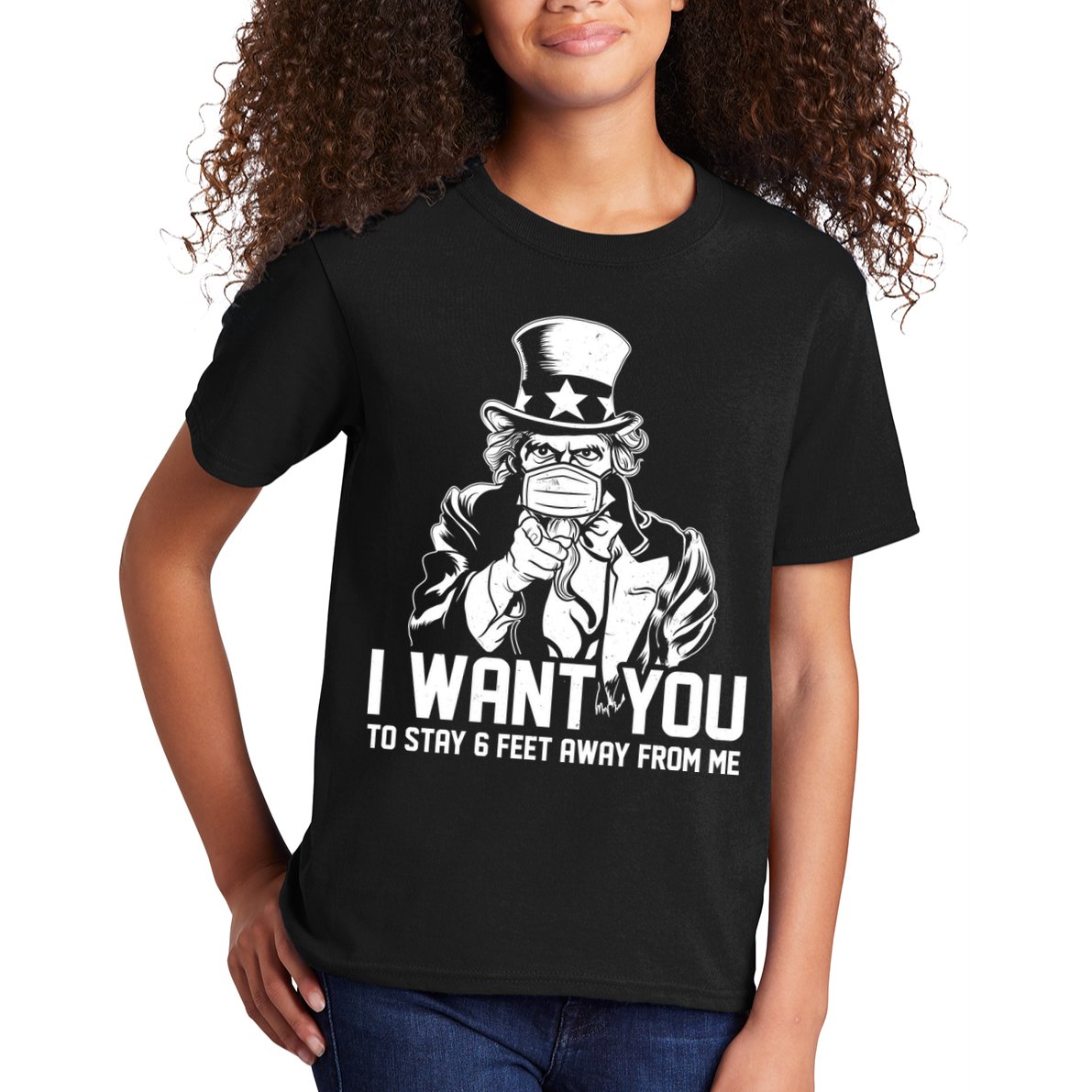 Uncle Sam I Want You To Save 6 Feet Away From Me Kids T-Shirt