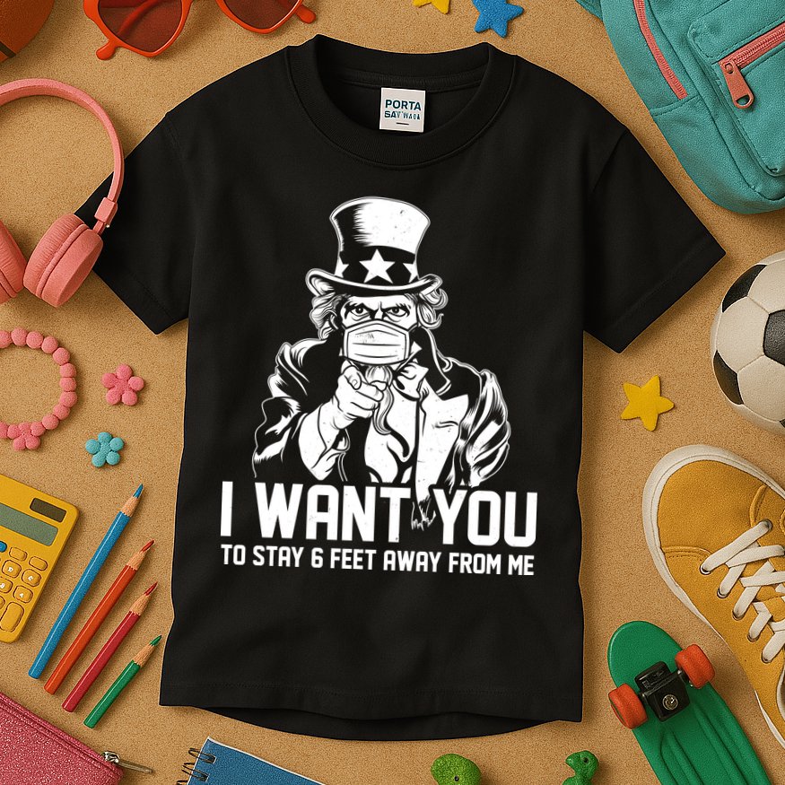 Uncle Sam I Want You To Save 6 Feet Away From Me Kids T-Shirt