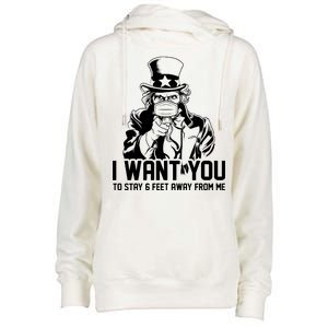 Uncle Sam I Want You To Save 6 Feet Away From Me Womens Funnel Neck Pullover Hood