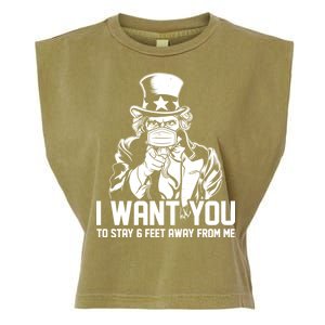 Uncle Sam I Want You To Save 6 Feet Away From Me Garment-Dyed Women's Muscle Tee