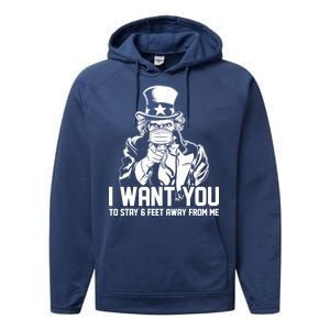 Uncle Sam I Want You To Save 6 Feet Away From Me Performance Fleece Hoodie