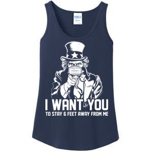 Uncle Sam I Want You To Save 6 Feet Away From Me Ladies Essential Tank