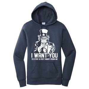 Uncle Sam I Want You To Save 6 Feet Away From Me Women's Pullover Hoodie