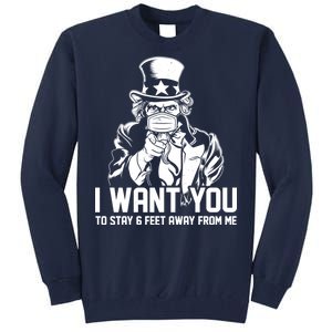 Uncle Sam I Want You To Save 6 Feet Away From Me Tall Sweatshirt