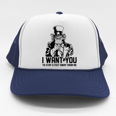 Uncle Sam I Want You To Save 6 Feet Away From Me Trucker Hat