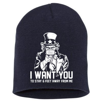 Uncle Sam I Want You To Save 6 Feet Away From Me Short Acrylic Beanie