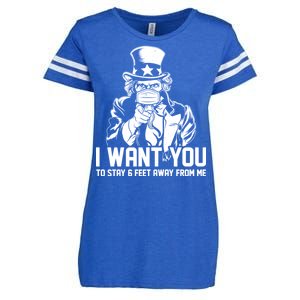 Uncle Sam I Want You To Save 6 Feet Away From Me Enza Ladies Jersey Football T-Shirt