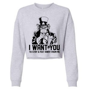 Uncle Sam I Want You To Save 6 Feet Away From Me Cropped Pullover Crew