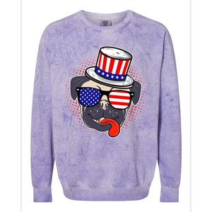 Uncle Sam Pug Colorblast Crewneck Sweatshirt