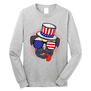 Uncle Sam Pug Long Sleeve Shirt