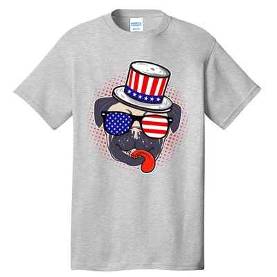 Uncle Sam Pug Tall T-Shirt