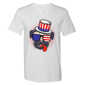 Uncle Sam Pug V-Neck T-Shirt