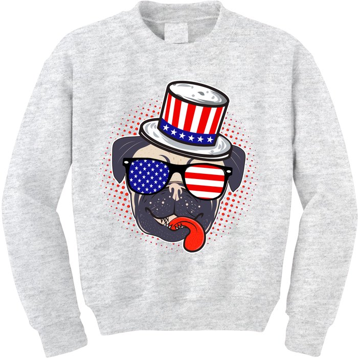 Uncle Sam Pug Kids Sweatshirt