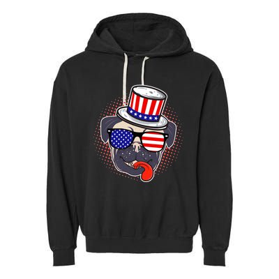 Uncle Sam Pug Garment-Dyed Fleece Hoodie