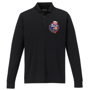 Uncle Sam Pug Performance Long Sleeve Polo