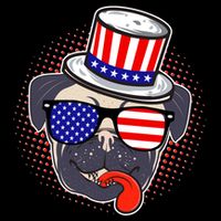 Uncle Sam Pug Drawstring Bag