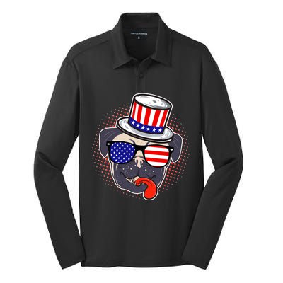 Uncle Sam Pug Silk Touch Performance Long Sleeve Polo