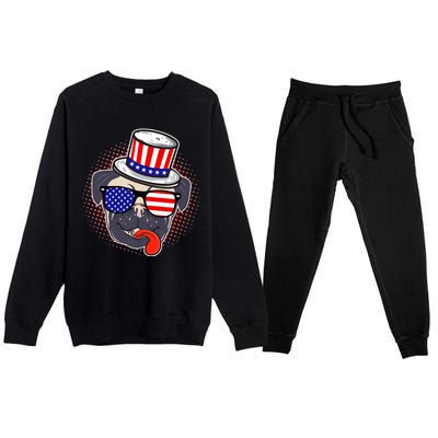 Uncle Sam Pug Premium Crewneck Sweatsuit Set